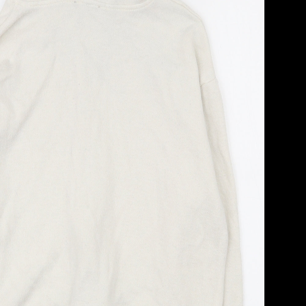 Zara Womens Beige  Viscose Full Zip Hoodie Size M  Zip