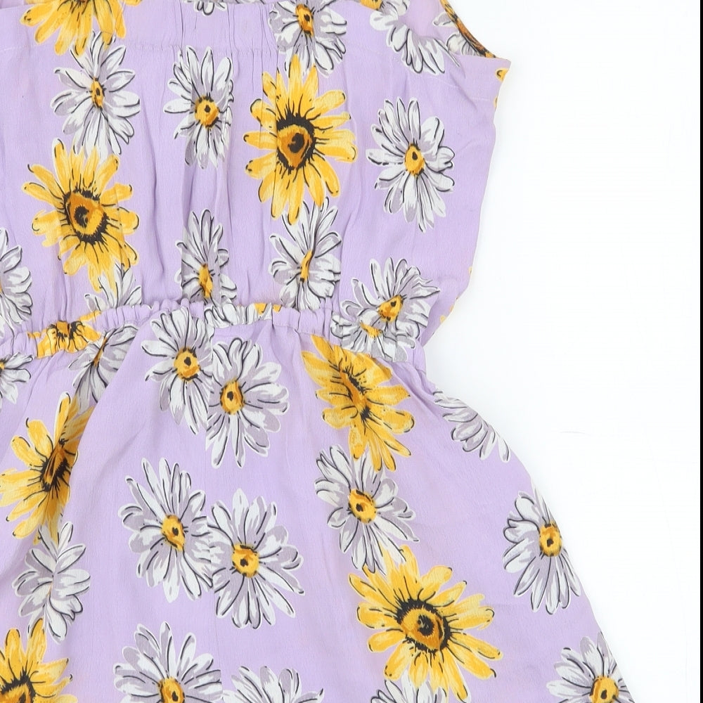 River Island Womens Multicoloured Floral Viscose Playsuit One-Piece Size 12  Pullover
