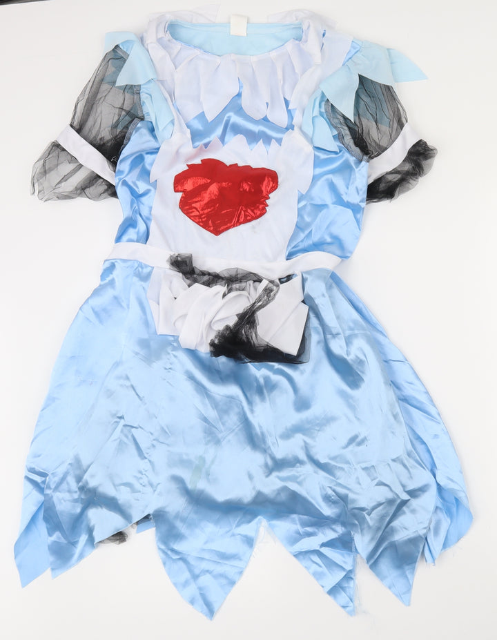 Smiffys Womens Blue Polyester Fit & Flare Size S Round Neck Pullover - Zombie undead nurse fancy dress costume