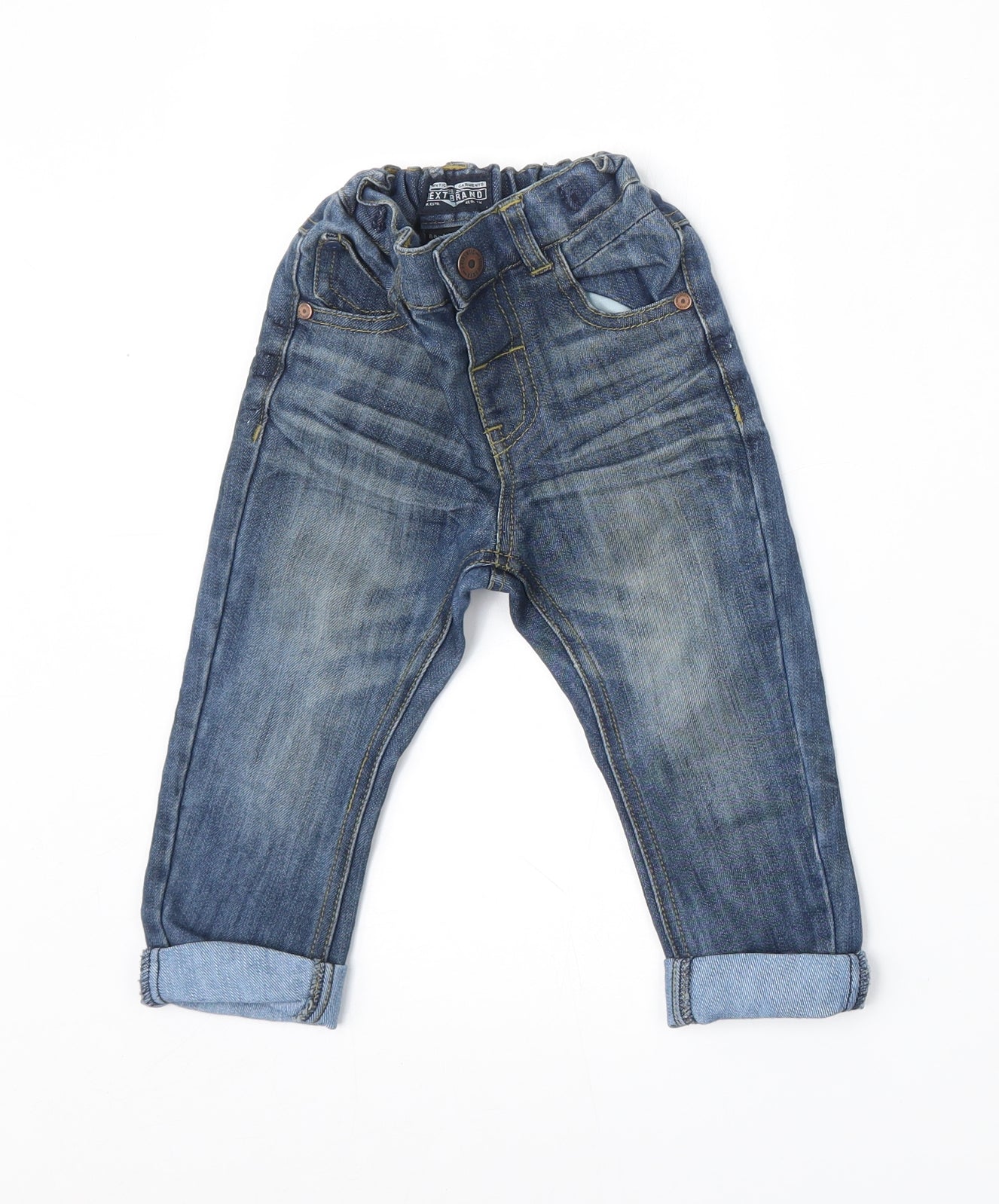NEXT Boys Blue  Cotton Jogger Jeans Size 12-18 Months  Button
