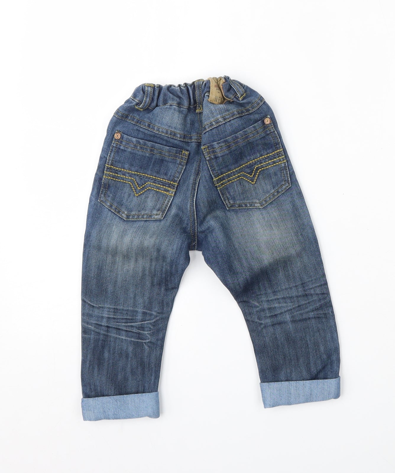 NEXT Boys Blue  Cotton Jogger Jeans Size 12-18 Months  Button