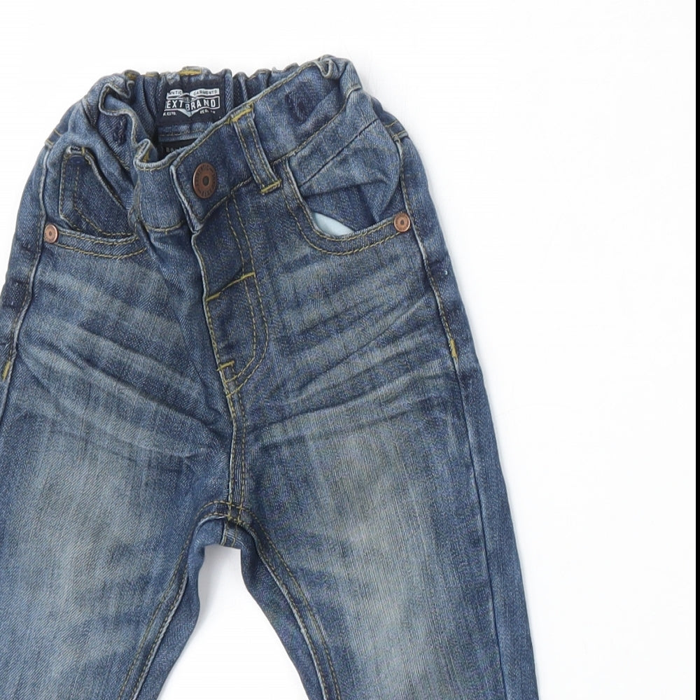 NEXT Boys Blue  Cotton Jogger Jeans Size 12-18 Months  Button