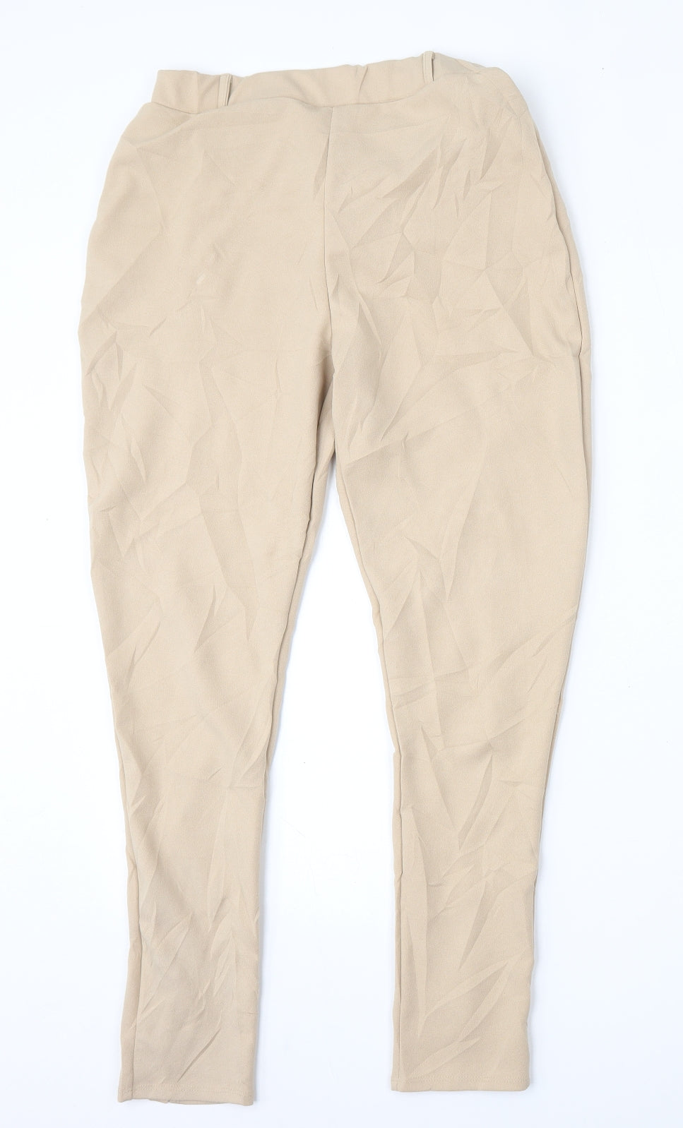 I SAW IT FIRST Womens Beige  Polyester Carrot Trousers Size 14 L28 in Regular