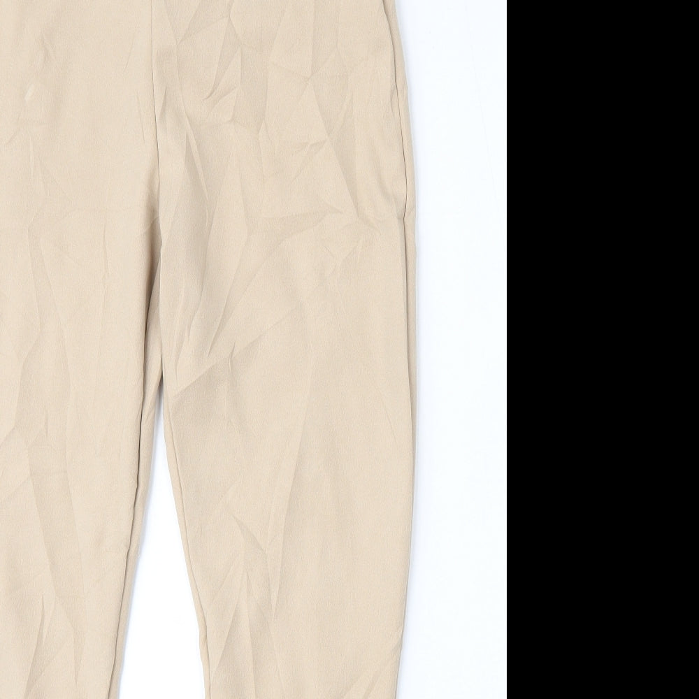 I SAW IT FIRST Womens Beige  Polyester Carrot Trousers Size 14 L28 in Regular