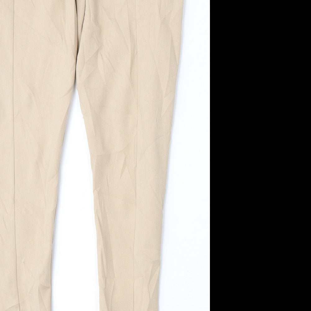 I SAW IT FIRST Womens Beige  Polyester Carrot Trousers Size 14 L28 in Regular