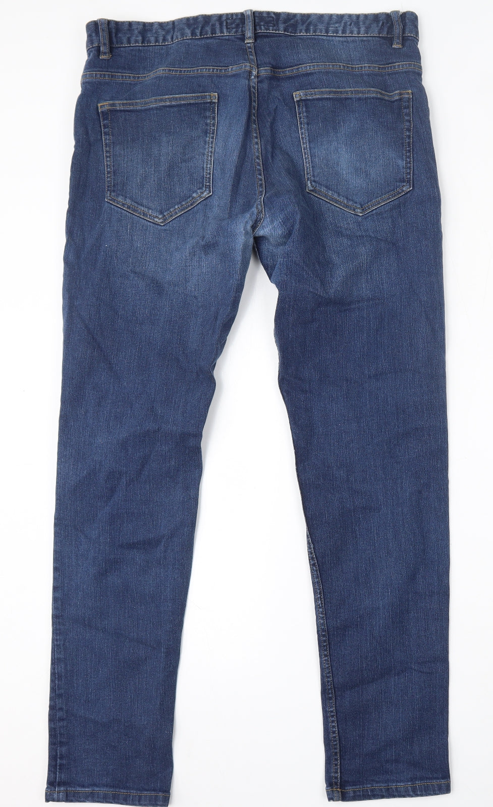 NEXT Mens Blue  Cotton Skinny Jeans Size 34 L32 in Regular Button