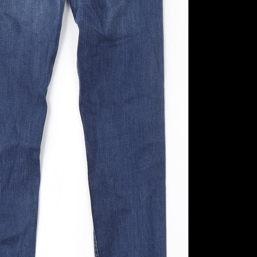 NEXT Mens Blue  Cotton Skinny Jeans Size 34 L32 in Regular Button