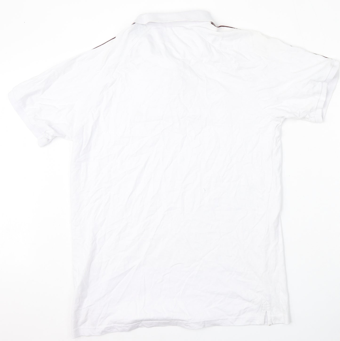 Brave Soul Mens White  Cotton  Polo Size XL Collared Button
