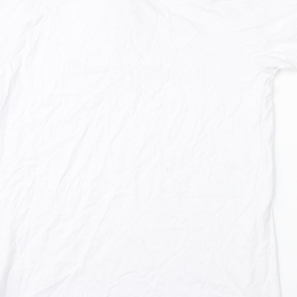 Brave Soul Mens White  Cotton  Polo Size XL Collared Button