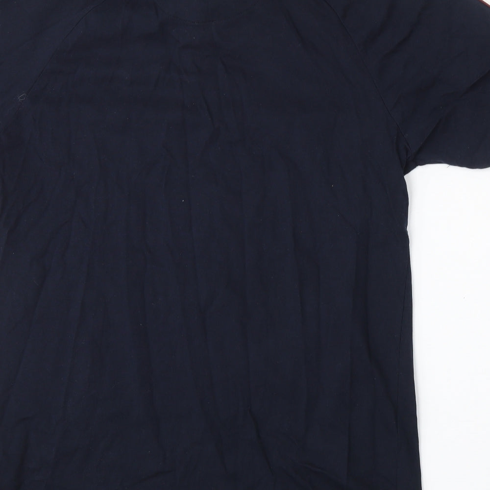 Brave Soul Mens Blue  Cotton  Polo Size XL Collared Button
