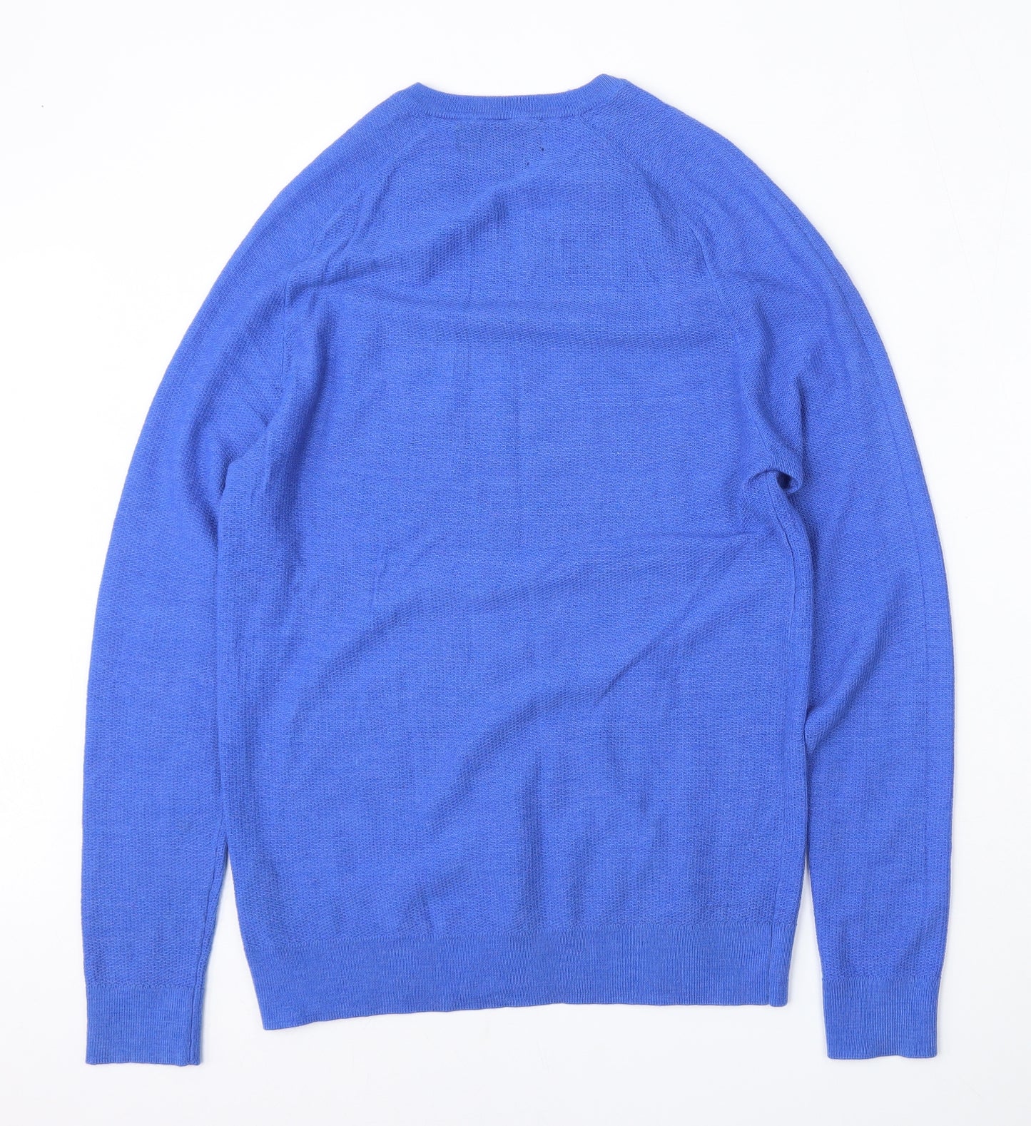 Paul Costelloe Mens Blue V-Neck  Wool Pullover Jumper Size S