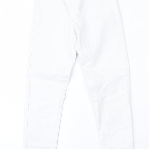 Topshop Womens White  Cotton Skinny Jeans Size 25 L28 in Regular Zip