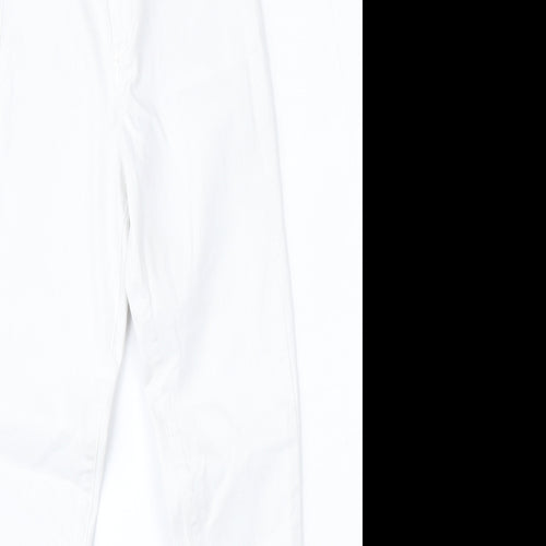 Topshop Womens White  Cotton Skinny Jeans Size 25 L28 in Regular Zip