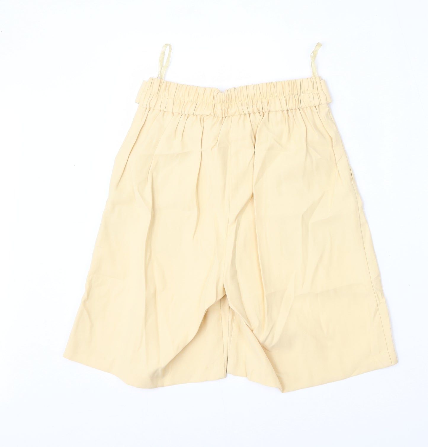 Primark Womens Yellow  Viscose Bermuda Shorts Size 6 L7 in Regular Tie