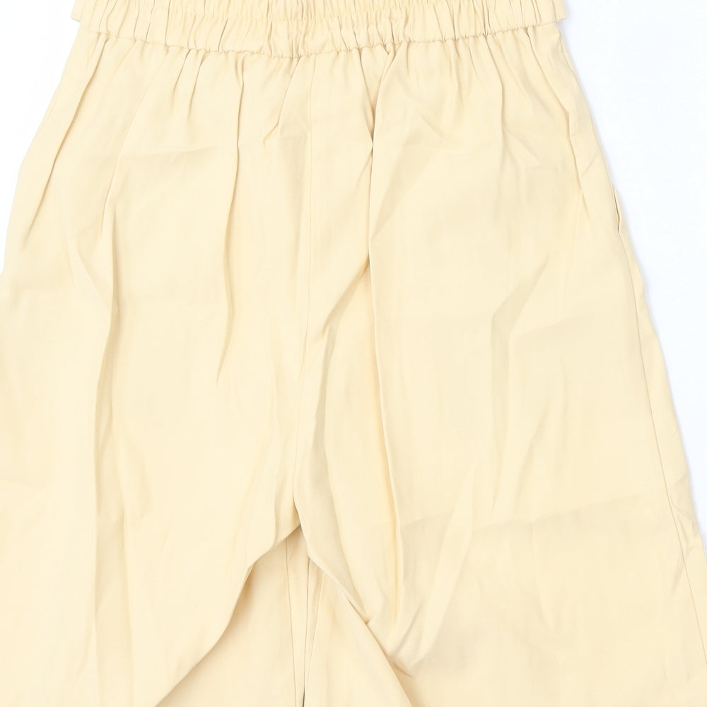 Primark Womens Yellow  Viscose Bermuda Shorts Size 6 L7 in Regular Tie