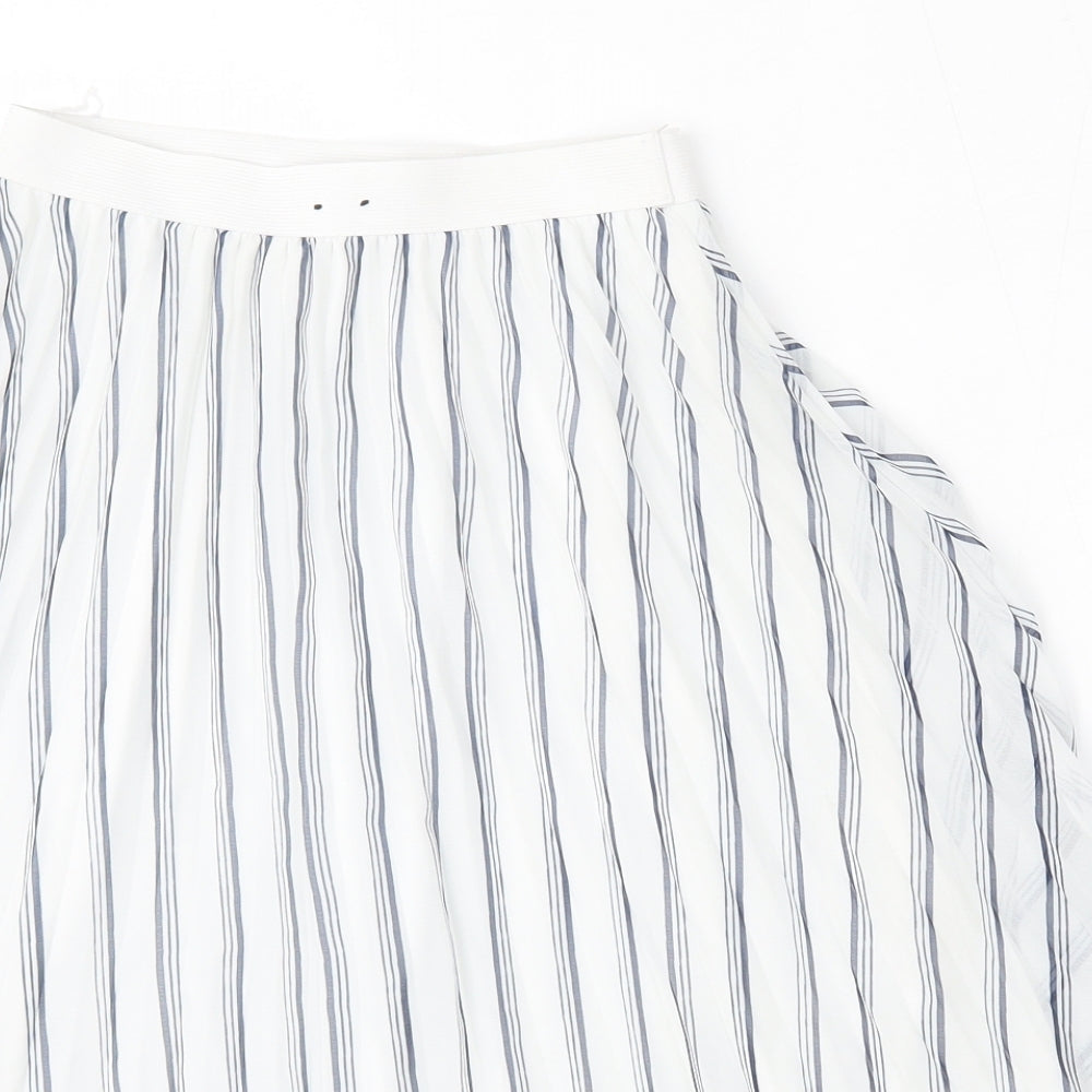 Atmosphere Womens Multicoloured Striped Polyester Pleated Skirt Size 6