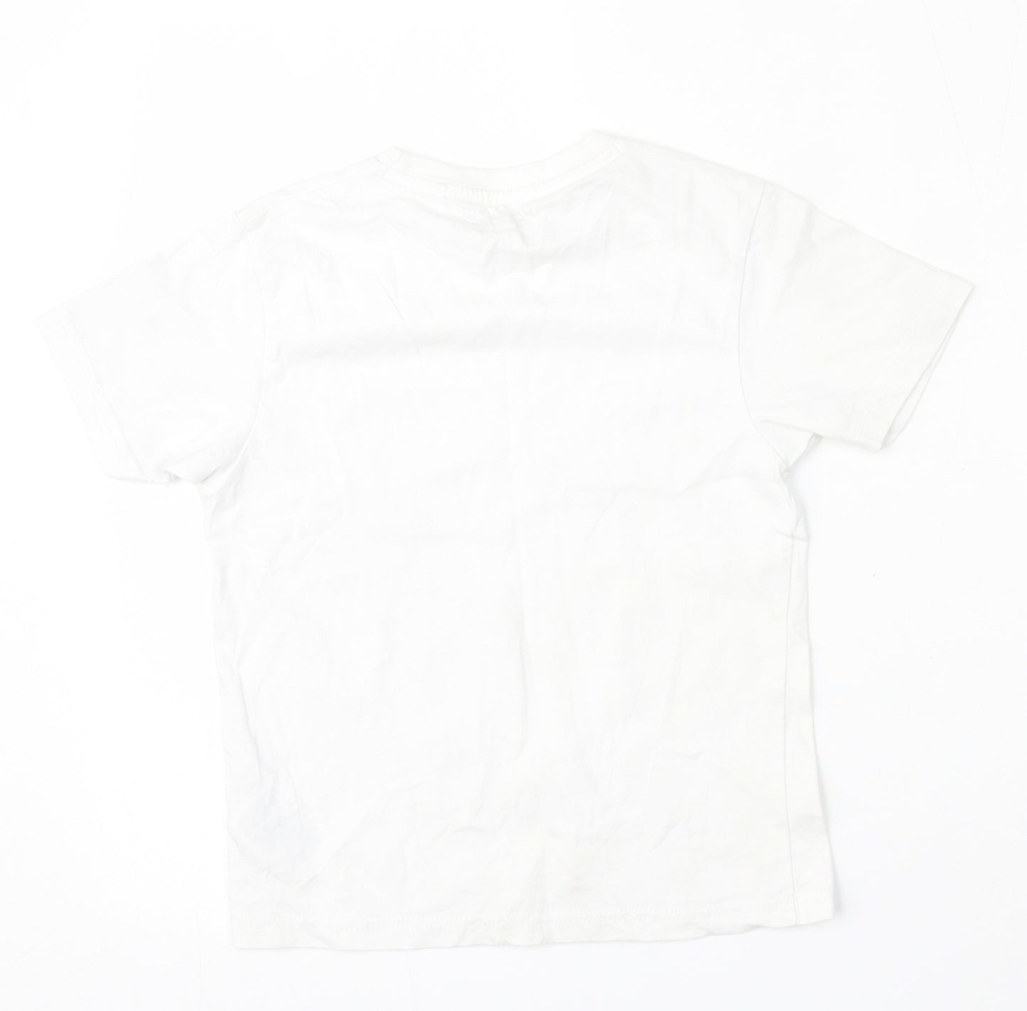 McKenzie Boys White  Cotton Basic T-Shirt Size 8-9 Years Round Neck