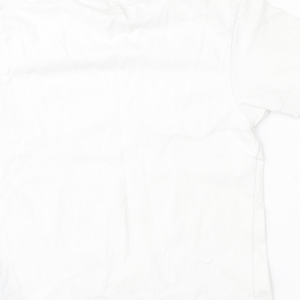 McKenzie Boys White  Cotton Basic T-Shirt Size 8-9 Years Round Neck