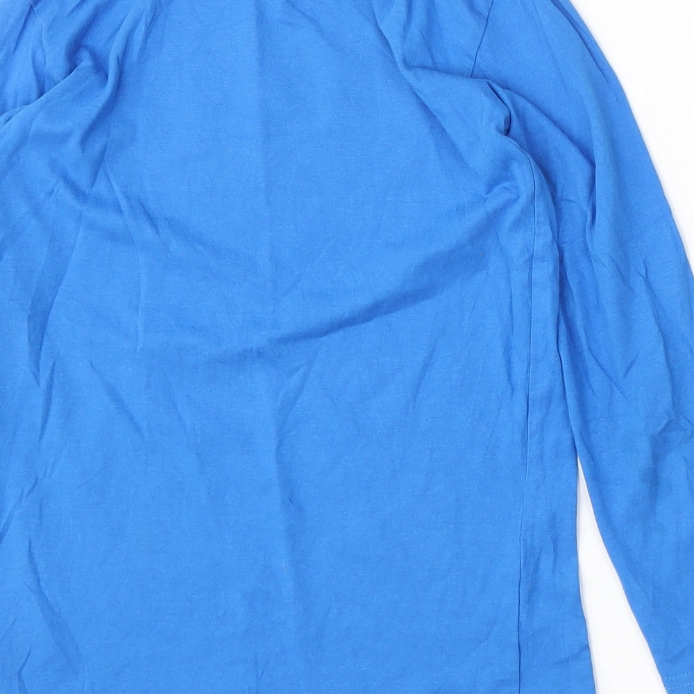 Dunnes Stores Boys Blue  Cotton Basic T-Shirt Size 9-10 Years Round Neck