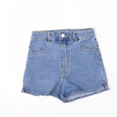 H&M Womens Blue  Cotton Bermuda Shorts Size 6 L3 in Regular Zip