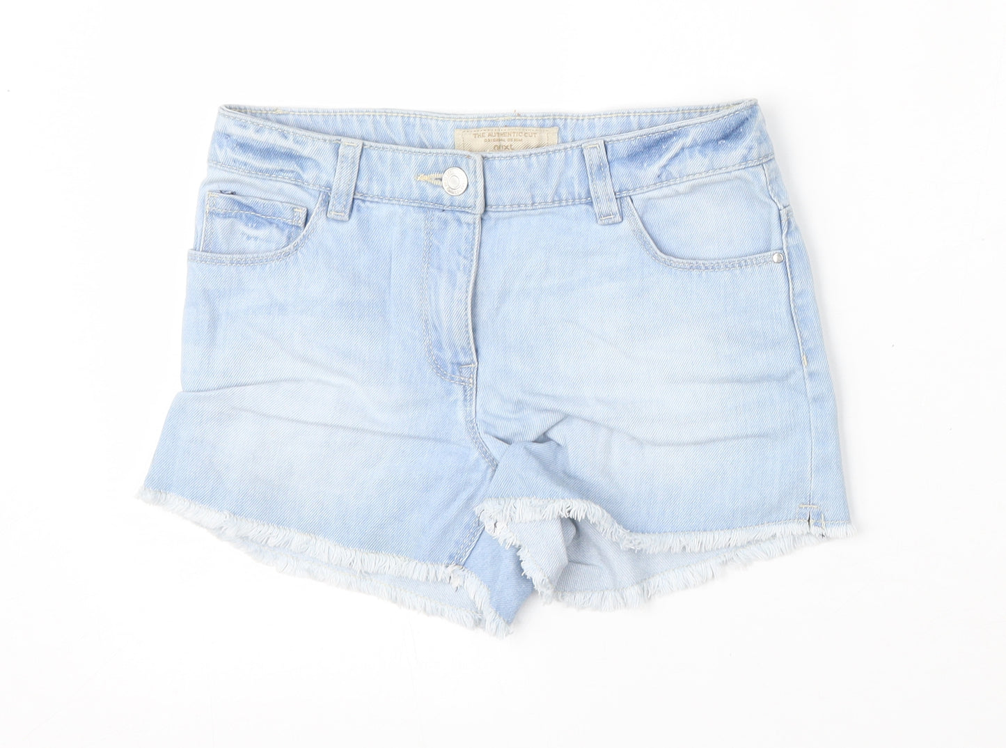 NEXT Girls Blue  Cotton Bermuda Shorts Size 10 Years  Regular Zip