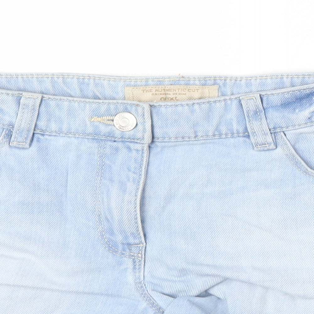 NEXT Girls Blue  Cotton Bermuda Shorts Size 10 Years  Regular Zip