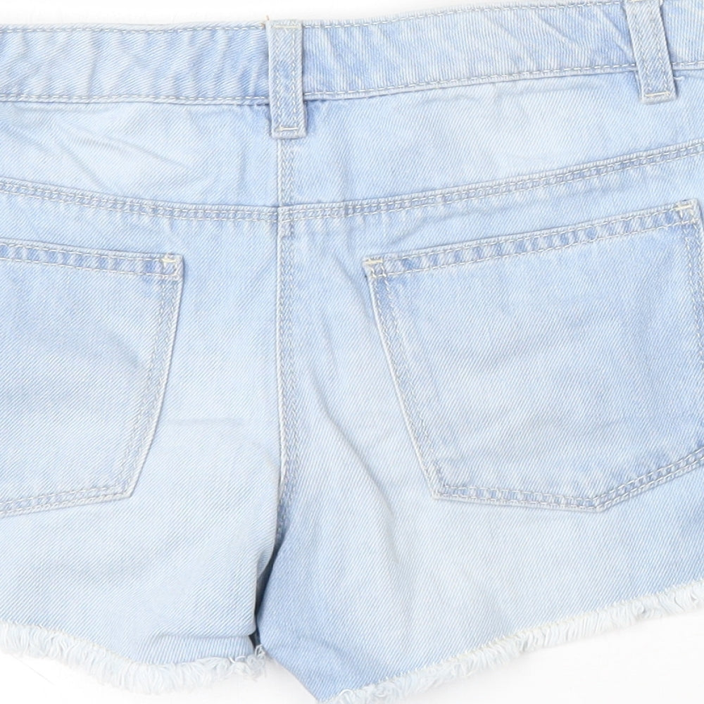 NEXT Girls Blue  Cotton Bermuda Shorts Size 10 Years  Regular Zip