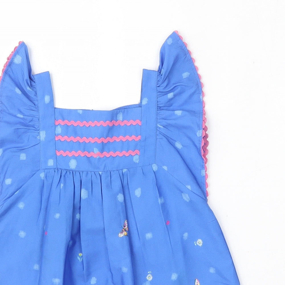 Monsoon Girls Multicoloured Geometric Polyester Fit & Flare  Size 2-3 Years  Square Neck  - Elephants