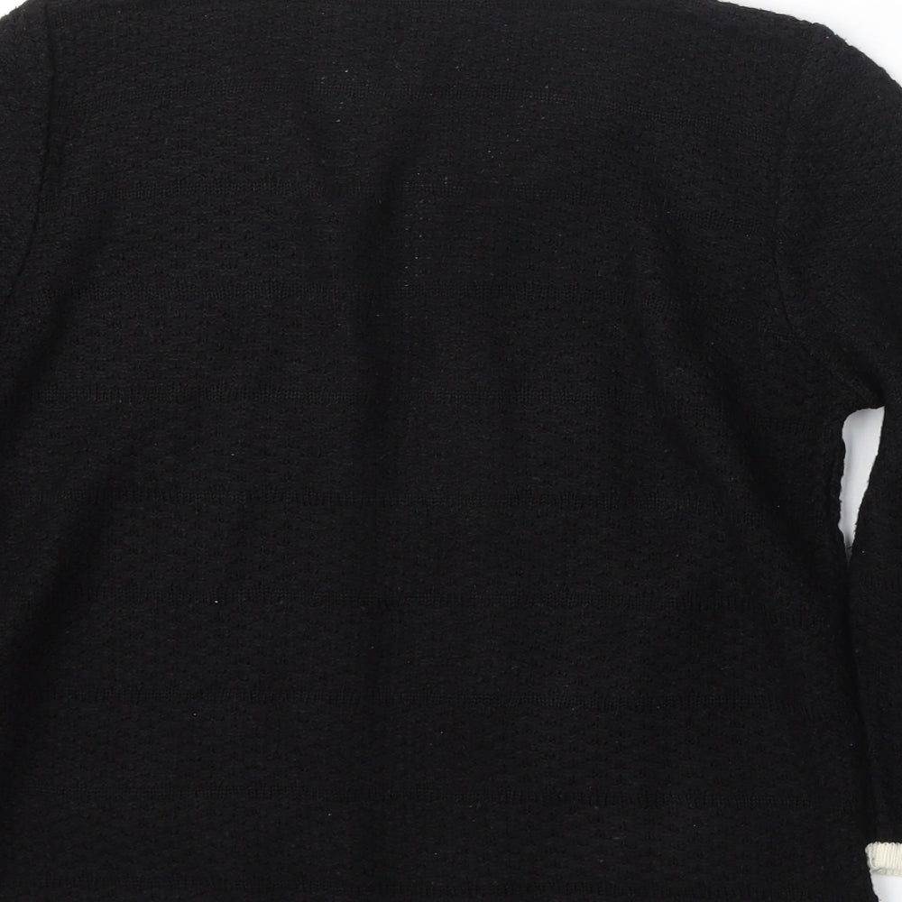 George Womens Black Round Neck  Acrylic Cardigan Jumper Size 8