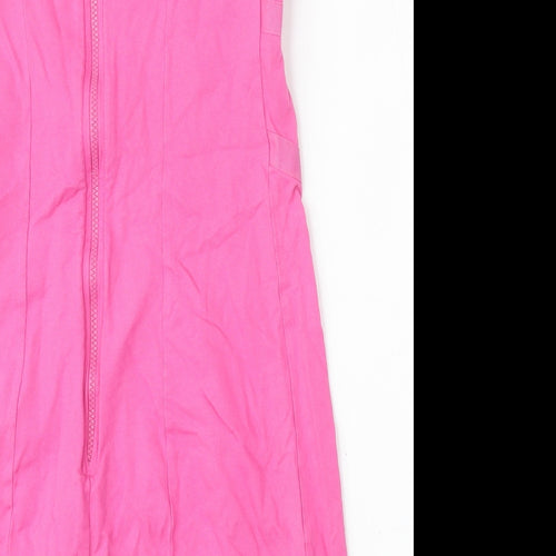 Miss Selfridge Womens Pink  Cotton Shift  Size 12  Round Neck