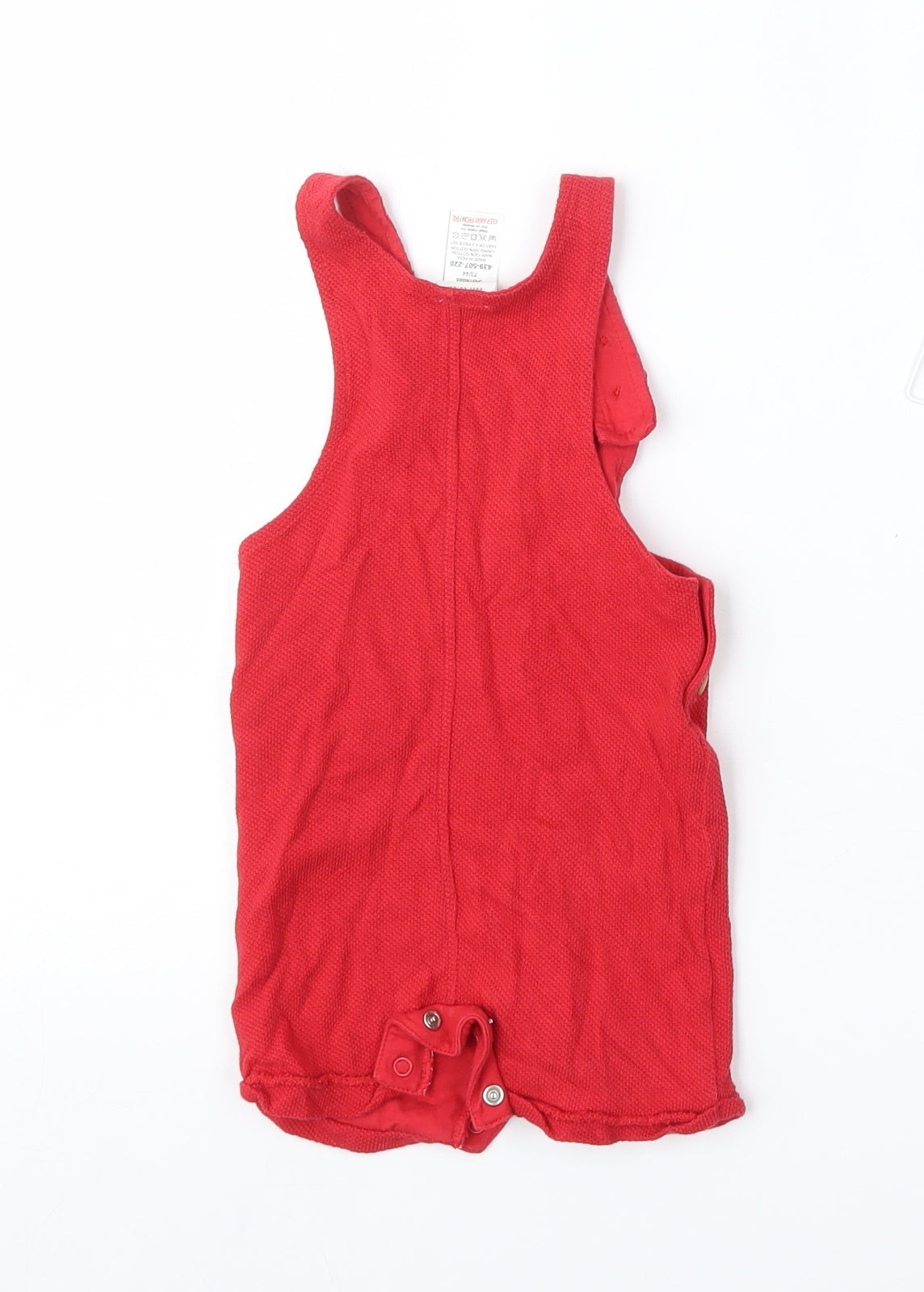 NEXT Girls Red  Cotton Dungaree One-Piece Size 3-6 Months  Button