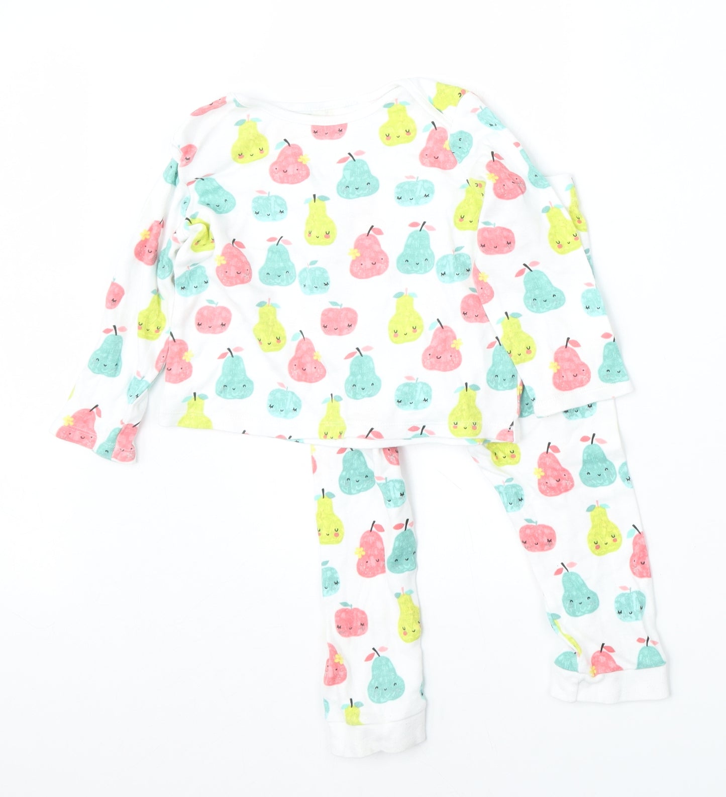 F&F Girls Multicoloured Geometric Cotton Babydoll Lounge Set Size 18-24 Months