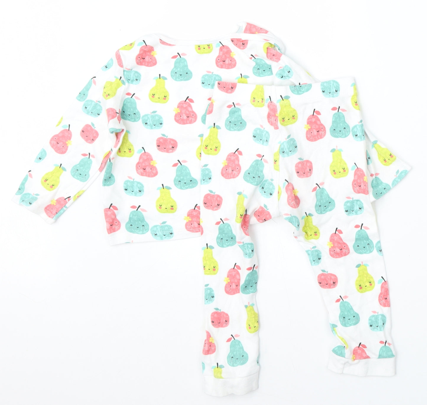 F&F Girls Multicoloured Geometric Cotton Babydoll Lounge Set Size 18-24 Months