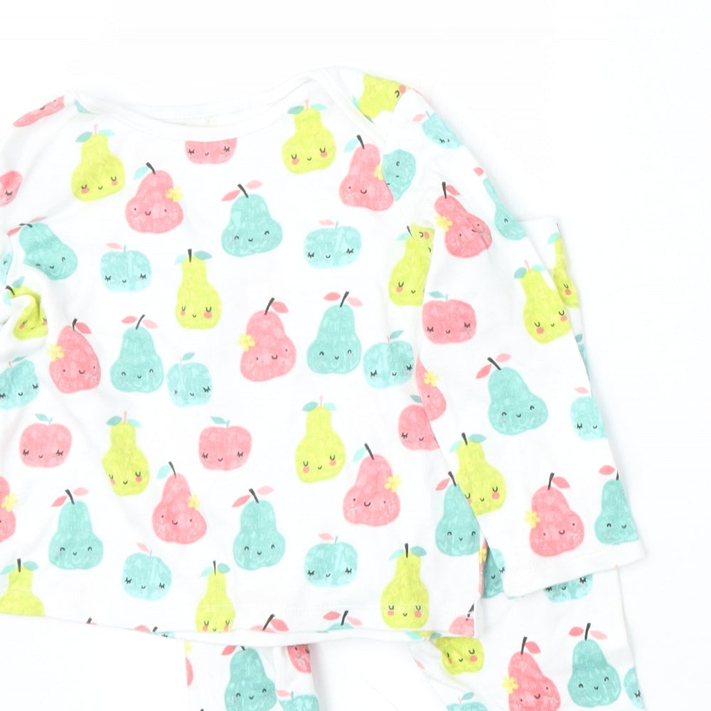 F&F Girls Multicoloured Geometric Cotton Babydoll Lounge Set Size 18-24 Months