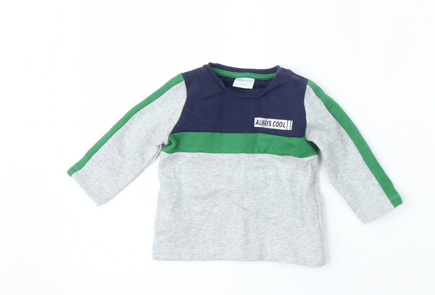 F&F Boys Grey  Cotton Pullover Jumper Size 3-6 Months