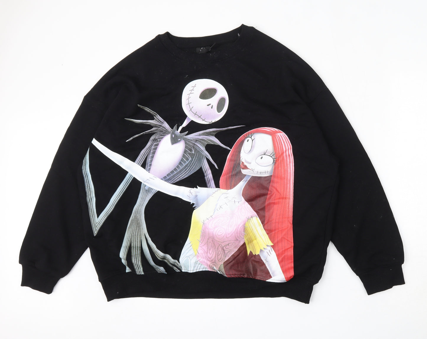Primark Womens Black  Cotton Pullover Sweatshirt Size 12   - The Nightmare Before Christmas