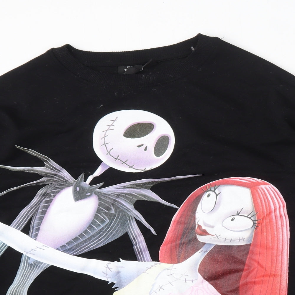 Primark Womens Black  Cotton Pullover Sweatshirt Size 12   - The Nightmare Before Christmas