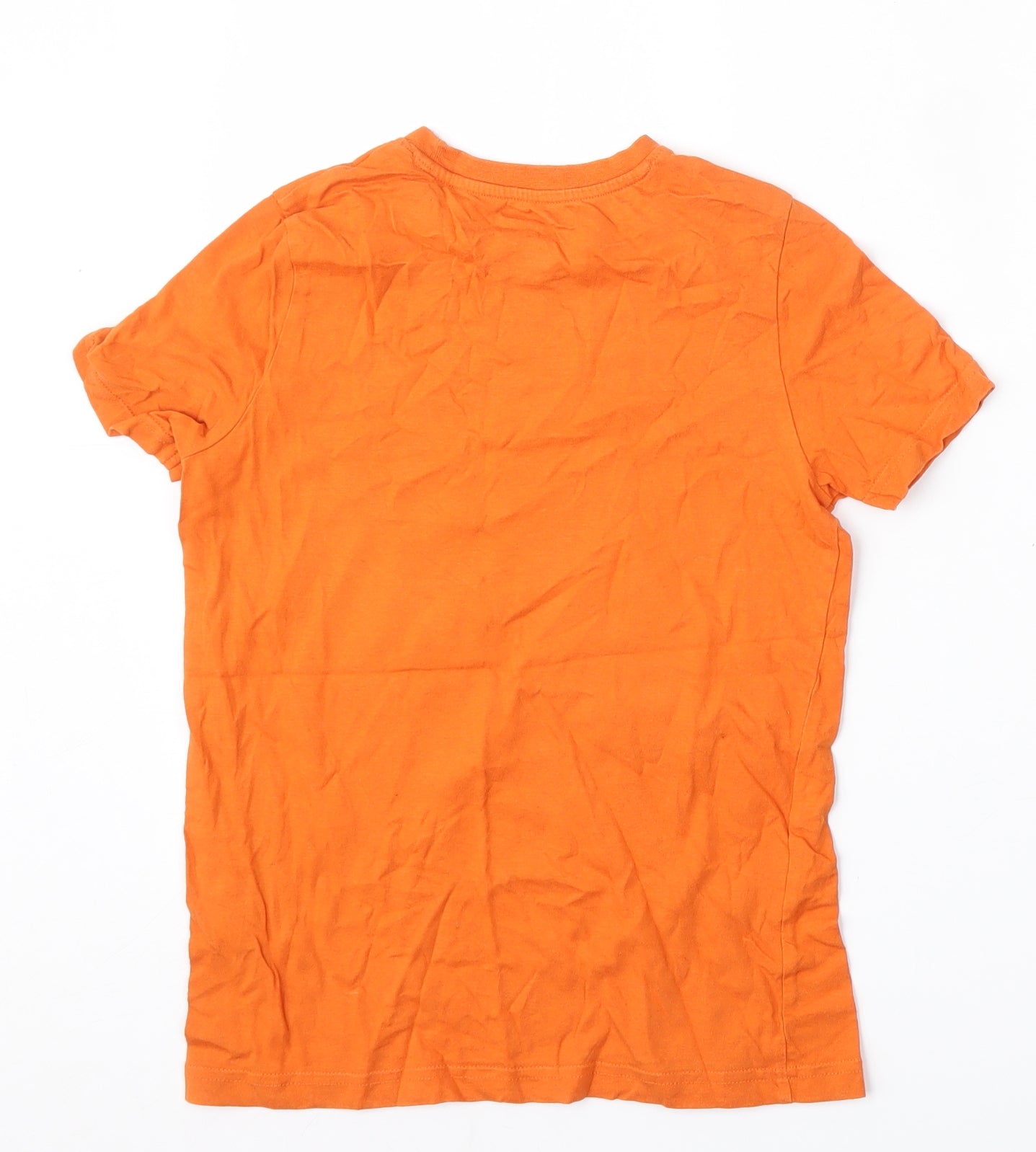 F&F Boys Orange  Cotton Basic T-Shirt Size 8-9 Years Round Neck