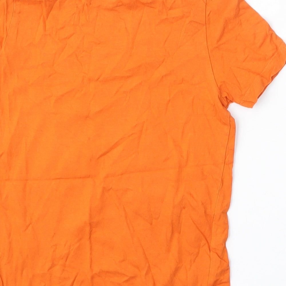 F&F Boys Orange  Cotton Basic T-Shirt Size 8-9 Years Round Neck