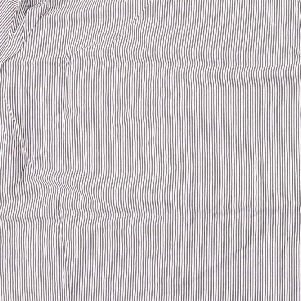 F&F Mens Multicoloured Striped Cotton  Dress Shirt Size 18.5 Collared