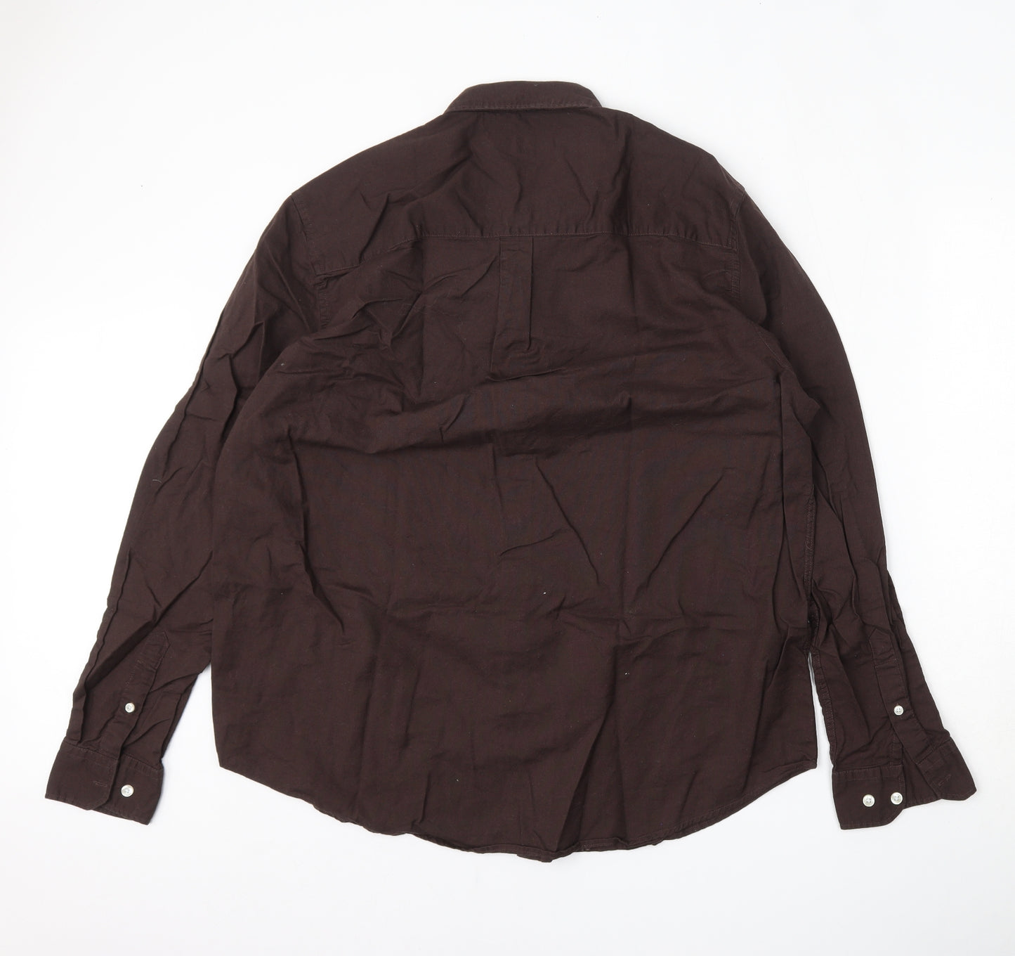 Matalan Mens Brown  Cotton  Dress Shirt Size 2XL Collared Button