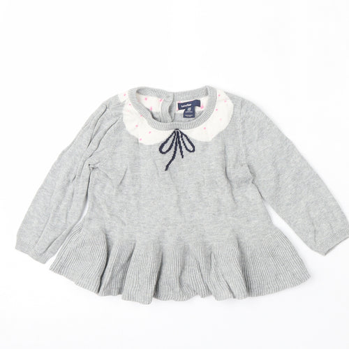 Gap Boys Grey  Cotton Skater Dress  Size 12-18 Months  Round Neck