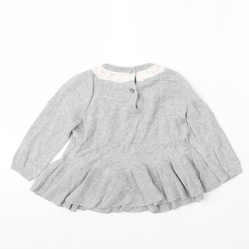 Gap Boys Grey  Cotton Skater Dress  Size 12-18 Months  Round Neck
