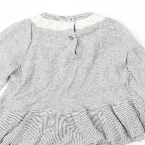 Gap Boys Grey  Cotton Skater Dress  Size 12-18 Months  Round Neck