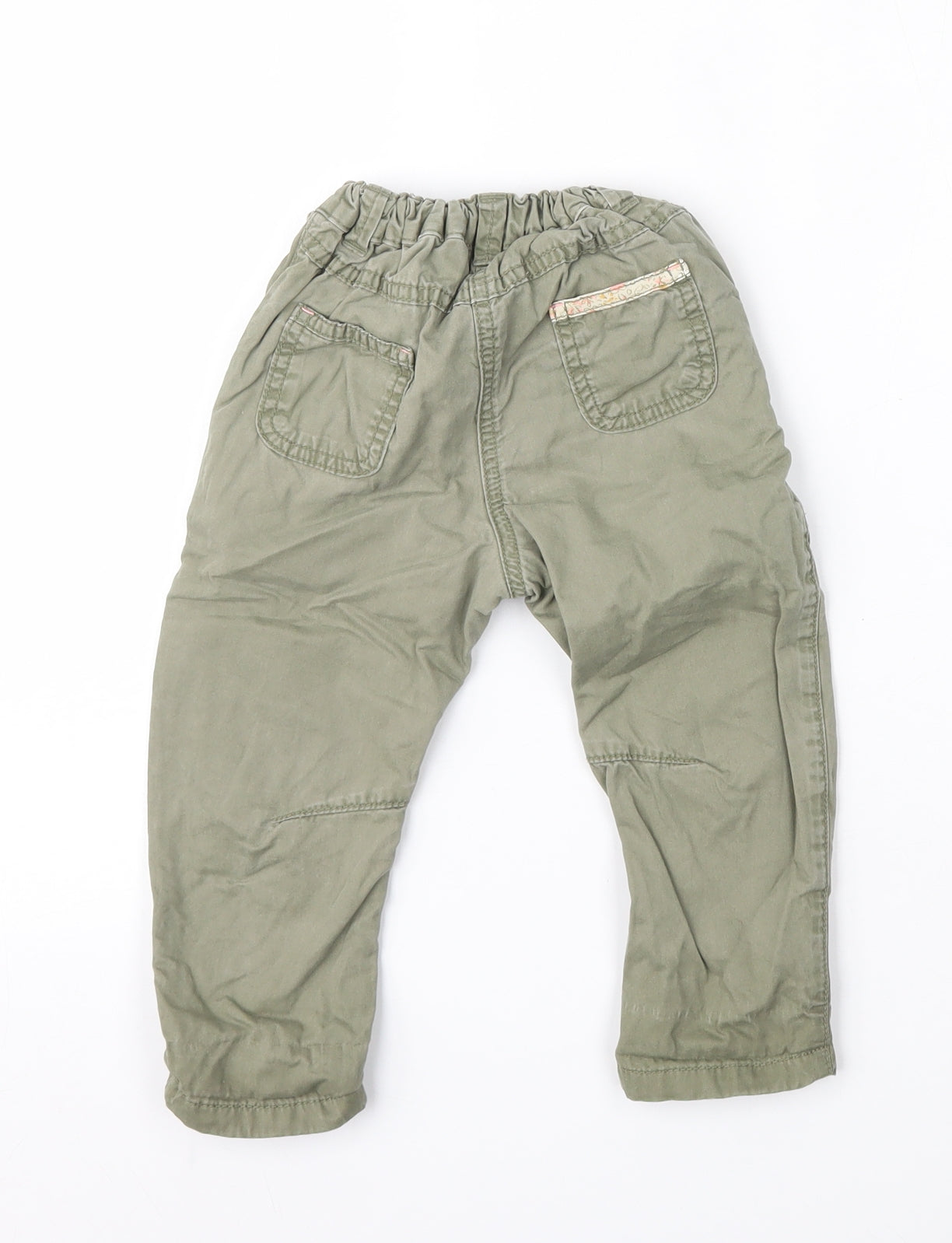 George Girls Green  Cotton Cargo Trousers Size 12-18 Months