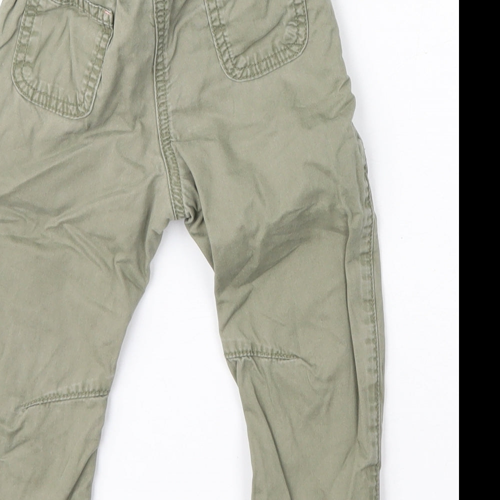 George Girls Green  Cotton Cargo Trousers Size 12-18 Months