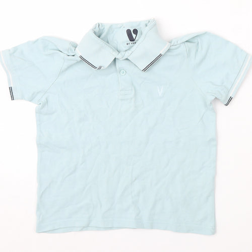 Very Boys Blue  Cotton Basic Polo Size 8 Years Collared Button