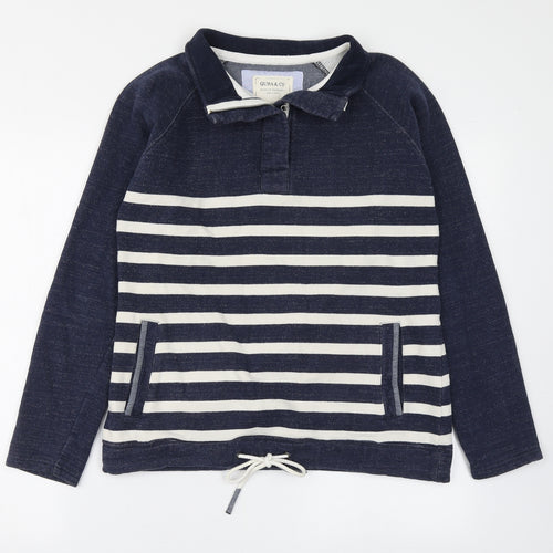 Quba & Co. Womens Blue Striped  Jacket  Size 12  Zip