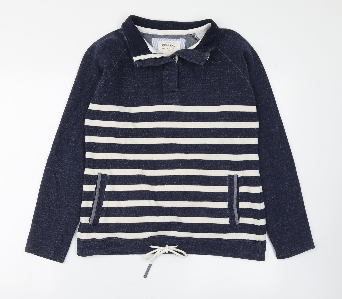 Quba & Co. Womens Blue Striped  Jacket  Size 12  Zip