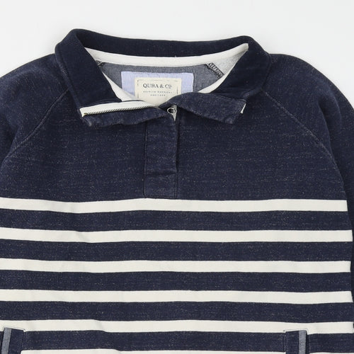 Quba & Co. Womens Blue Striped  Jacket  Size 12  Zip